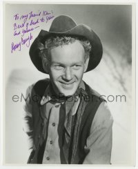 4x797 HARRY CAREY JR. signed 8x10 REPRO still 1980s great close smiling portrait in cowboy outfit!