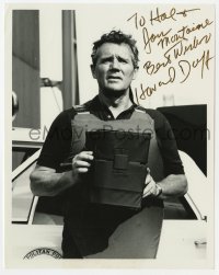 4x802 HOWARD DUFF signed 7.25x9 REPRO still 1970s as a cop in flak jacket in TV's Felony Squad!