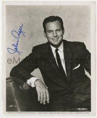 4x427 JOHN AGAR signed 8.25x10 still 1955 great seated close up in suit & tie with cigarette in hand!