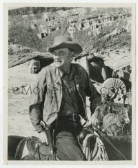 4x821 JOHN MCINTIRE signed 8x10 REPRO still 1964 great cowboy portrait on horse from Wagonmaster!