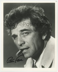 4x857 PETER FALK signed 8x10 REPRO still 1980s portrait smoking cigar as rumpled Lt. Columbo!