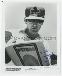 4x514 RICHARD FRANKLIN signed candid 8x10 still 1983 the director reading on the set of Psycho II!