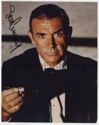4x694 SEAN CONNERY signed color 8x10 REPRO still 1980s portrait as James Bond in tuxedo with pen!