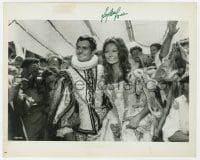 4x542 SOPHIA LOREN signed 8x10 still 1967 c/u with Omar Sharif & crowd in More Than a Miracle!