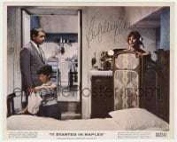 4x259 SOPHIA LOREN signed color 8x10 still 1960 dressing by Gable & Marietto in It Started in Naples!