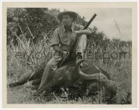 4x547 STEWART GRANGER signed 8x10.25 still 1950 with dead African buffalo in King Solomon's Mines!