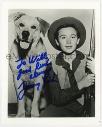 4x877 TOMMY KIRK signed 8x10 REPRO still 1980s great posed portrait as Travis with Old Yeller!