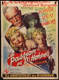 4x068 CLIMAX signed Belgian 1946 by Turhan Bey, great montage with Boris Karloff & Susannah Foster!