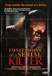 4x077 CONFESSIONS OF A SERIAL KILLER signed 27x40 video poster R1992 by Robert A. Burns, great c/u!