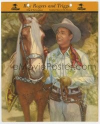 4x165 ROY ROGERS signed Dixie ice cream premium 1950 great cowboy portrait + biography on the back!