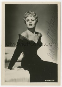 4x121 SHELLEY WINTERS signed 5x7 fan photo 1940s full-length seated portrait in sexy strapless gown!