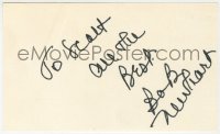 4x589 BOB NEWHART signed 3x5 index card 1980s it can be framed & displayed with a repro!