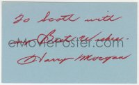 4x610 HARRY MORGAN signed 3x5 index card 1980s it can be framed & displayed with a repro!
