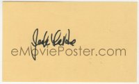 4x615 JACK LA RUE signed 3x5 index card 1970s it can be framed & displayed with a repro!