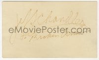 4x620 JEFF CHANDLER signed 3x5 index card 1950s it can be framed & displayed with a repro!