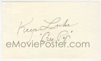 4x628 KEYE LUKE signed 3x5 index card 1980s it can be framed & displayed with a repro!