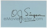 4x641 O.J. SIMPSON signed 3x5 index card 1980s it can be framed & displayed with a repro!