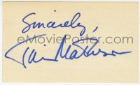 4x660 TIM MATHESON signed 3x5 index card 1980s it can be framed & displayed with a repro!