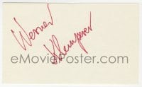 4x666 WERNER KLEMPERER signed 3x5 index card 1980s it can be framed & displayed with a repro!