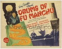 4x033 DRUMS OF FU MANCHU signed TC 1943 by Henry Brandon, who plays the Asian villain!