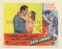 4x034 EASY LIVING signed LC #4 1949 by Lizabeth Scott, who's about to kiss Victor Mature!