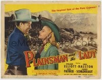 4x043 PLAINSMAN & THE LADY signed TC 1946 by Vera Ralston, who's with cowboy Wild Bill Elliott!