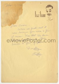 4x086 BILLY GILBERT signed letter 1968 telling a fan she is now his friend & he is a fan of hers!