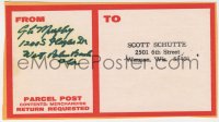 4x193 GEORGE MURPHY signed 3x6 address label 1970s sending autographed item to one of his fans!