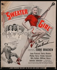 4x012 EDDIE BRACKEN signed pressbook 1942 when he was in Sweater Girl with June Preisser!