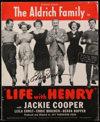 4x011 EDDIE BRACKEN signed pressbook 1940 when he was in Life with Henry with Jackie Cooper!