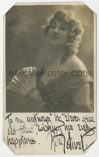 4x181 RITA OLIVER signed 4x6 postcard 1916 smiling portrait of the pretty silent actress!
