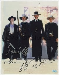4x079 TOMBSTONE signed 11x14 REPRO photo 2000s by Sam Elliot, Val Kilmer, Kurt Russell AND Paxton!