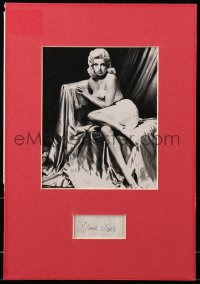 4x003 DIANA DORS signed 2x3 cut album page in 11x16 display 1960s ready to hang on your wall!