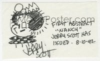 4x223 JERRY SCOTT signed 2x3 cut album page 1992 it can be framed & displayed with a repro!