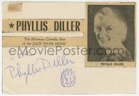 4x236 PHYLLIS DILLER signed 4x5 cut album page 1960s it can be framed & displayed with a repro!