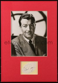 4x008 ROBERT TAYLOR signed 2x3 cut album page in 11x16 display 1940s ready to hang on your wall!