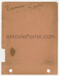 4x240 VERONICA LAKE/THERESA HARRIS signed 5x6 album page 1940s it can be displayed with a repro!