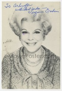 4x149 VIRGINIA GRAHAM signed 4x6 photo 1974 great smiling portrait of the TV talk show host!