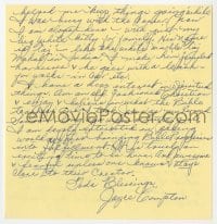 4x098 JOYCE COMPTON signed letter 1982 she wrote a very long letter about her career!