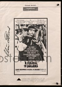 4x010 CLINT EASTWOOD signed pressbook 1967 great advertising for A Fistful of Dollars!