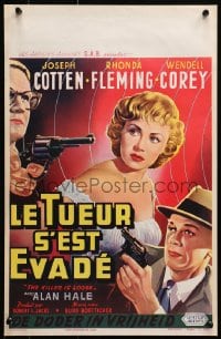 4y022 KILLER IS LOOSE Belgian 1956 Budd Boetticher, art of cop Joseph Cotten & sexy Rhonda Fleming!