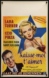 4y034 MR. IMPERIUM Belgian 1951 different art of super sexy Lana Turner & singer Ezio Pinza!