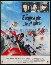 4y145 BLUE MAX French 17x21 1966 Boris Grinsson art of WWI fighter pilot George Peppard in airplane