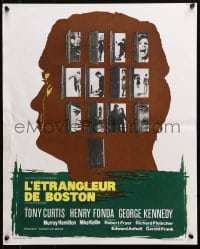 4y146 BOSTON STRANGLER French 18x22 1968 Tony Curtis, he killed thirteen girls, cool art!