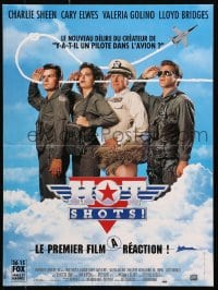 4y185 HOT SHOTS French 15x20 1991 Charlie Sheen, Valeria Golino, Lloyd Bridges, Jim Abrahams!
