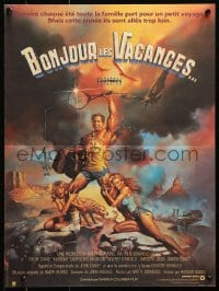 4y202 NATIONAL LAMPOON'S VACATION French 15x21 1983 art of Chevy Chase, Brinkley & D'Angelo by Vallejo!