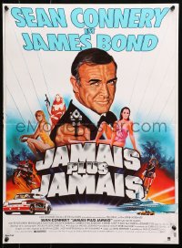 4y203 NEVER SAY NEVER AGAIN French 17x24 1983 art of Sean Connery as James Bond 007 by Landi!