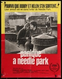 4y206 PANIC IN NEEDLE PARK French 17x22 1971 Al Pacino & Kitty Winn are heroin addicts in love!