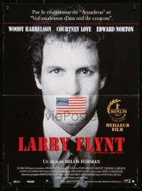 4y211 PEOPLE VS. LARRY FLYNT awards French 16x21 1996 image of Woody Harrelson in the title role!
