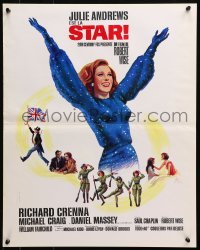 4y230 STAR French 18x23 1969 Robert Wise directed, Grinsson artwork of Julie Andrews!